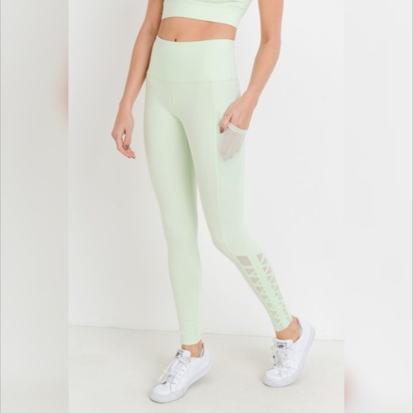 Mono B / Leggings Hut Pants - Hybrid Mesh & Lattice Straps Full Pocket Leggings